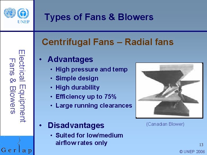 Types of Fans & Blowers Centrifugal Fans – Radial fans Electrical Equipment Fans &