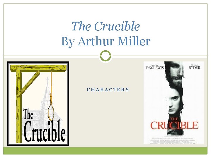 The Crucible By Arthur Miller CHARACTERS 