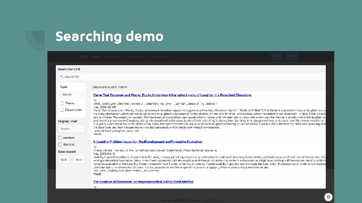 Searching demo 