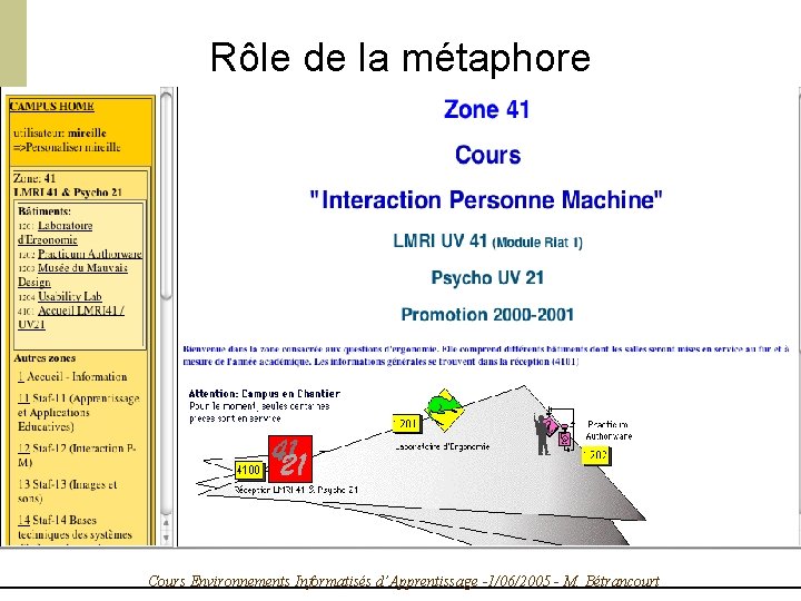 Rôle de la métaphore Métaphore spatiale Ex : Acolad Métaphore fonctionnelle Ex : Feu