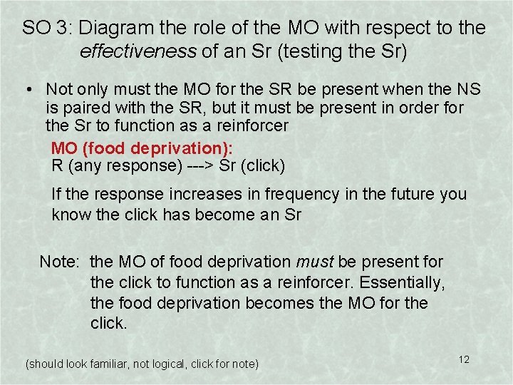 SO 3: Diagram the role of the MO with respect to the effectiveness of