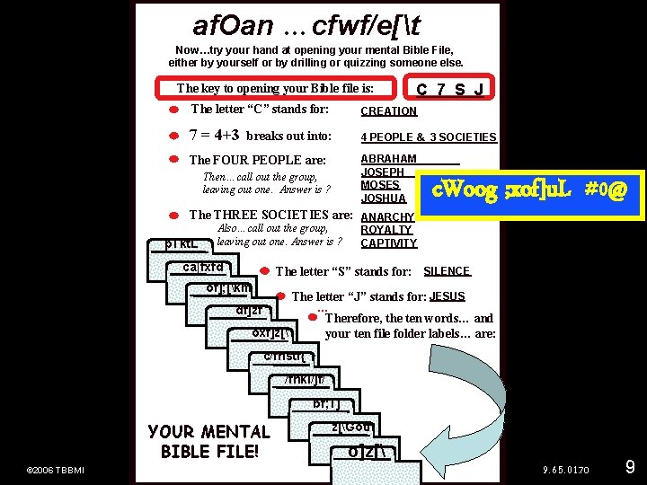 af. Oan …cfwf/e[t Now…try your hand at opening your mental Bible File, either by