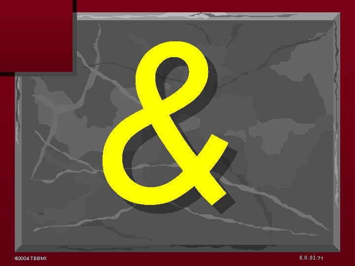 © 2004 TBBMI & 8. 0. 01. 71 