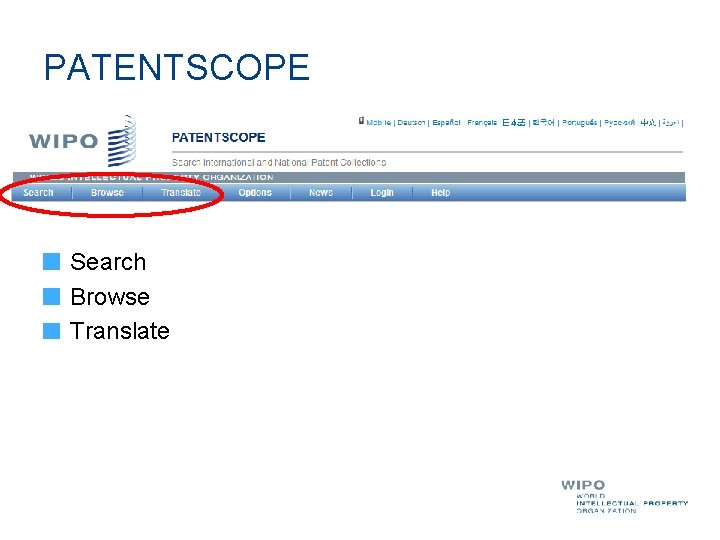 PATENTSCOPE Search Browse Translate 