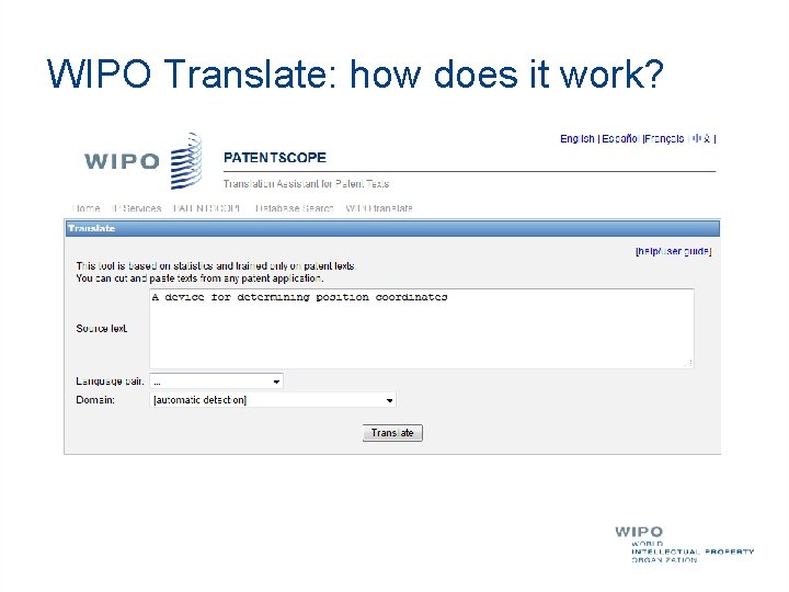 WIPO Translate: how does it work? 
