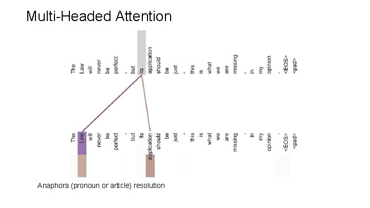 Multi-Headed Attention Anaphora (pronoun or article) resolution 