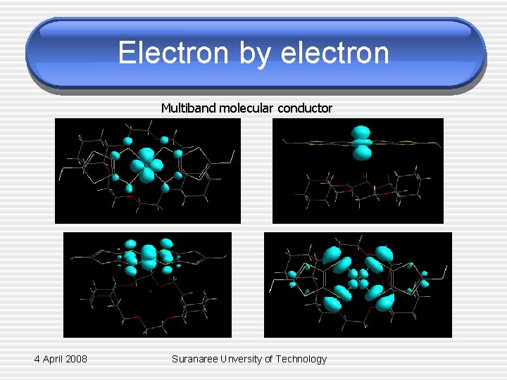 Electron by electron Multiband molecular conductor 4 April 2008 Suranaree Unversity of Technology 