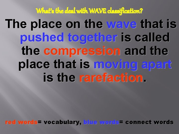 What’s the deal with WAVE classification? The place on the wave that is pushed