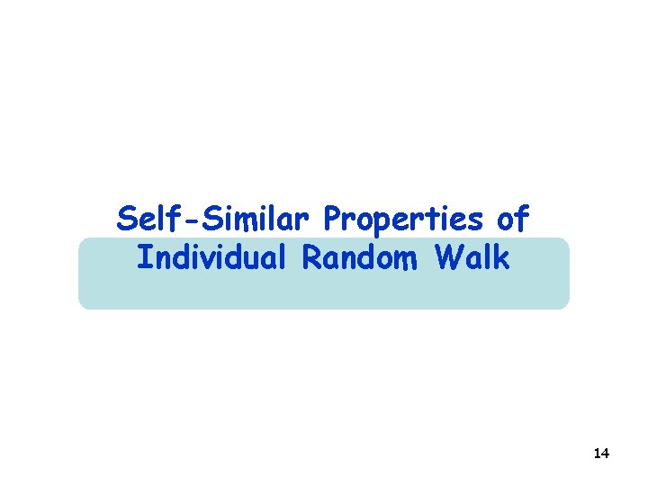 Self-Similar Properties of Individual Random Walk 14 