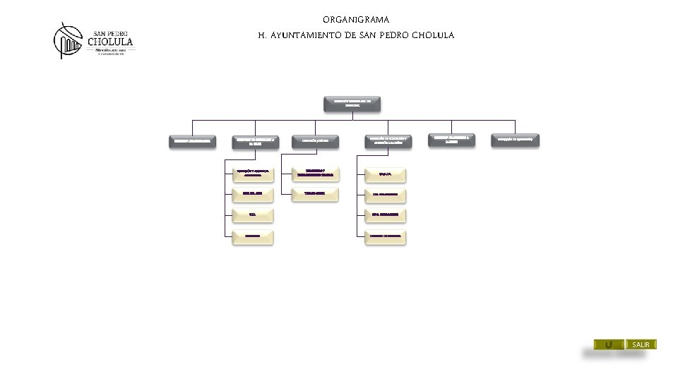 ORGANIGRAMA H. AYUNTAMIENTO DE SAN PEDRO CHOLULA DIRECCIÓN GENERAL DEL DIF MUNICIPAL DIRECCIÓN ADMINISTRATIVA ORGANIGRAMA H. AYUNTAMIENTO DE SAN PEDRO CHOLULA DIRECCIÓN GENERAL DEL DIF MUNICIPAL DIRECCIÓN ADMINISTRATIVA