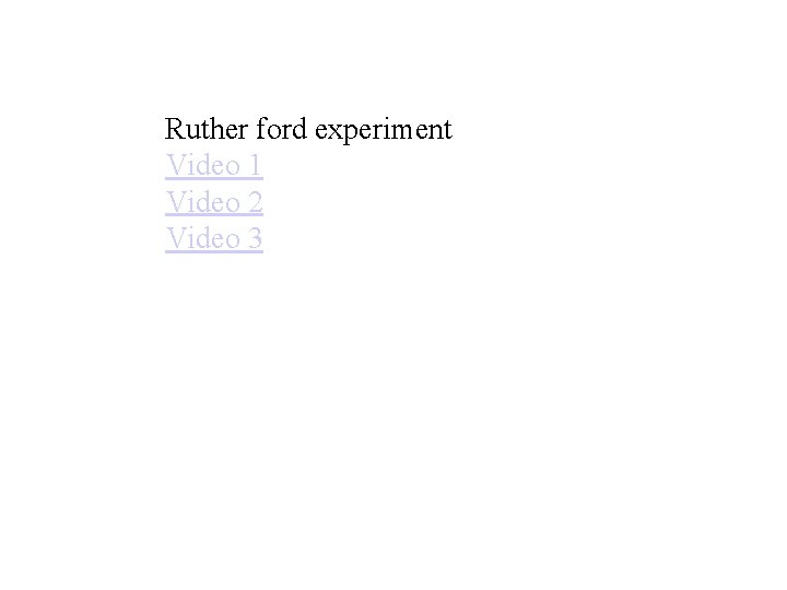 Ruther ford experiment Video 1 Video 2 Video 3 