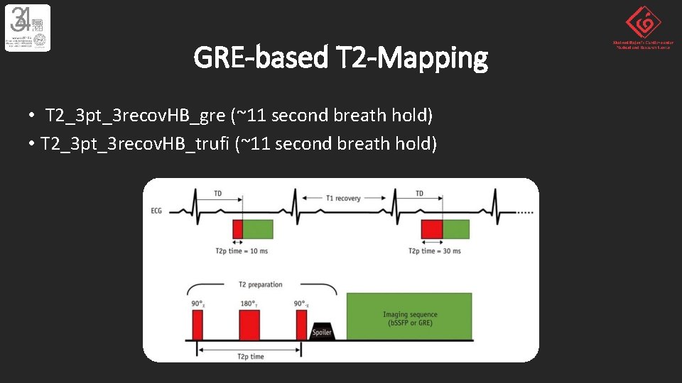 GRE-based T 2 -Mapping • T 2_3 pt_3 recov. HB_gre (~11 second breath hold)