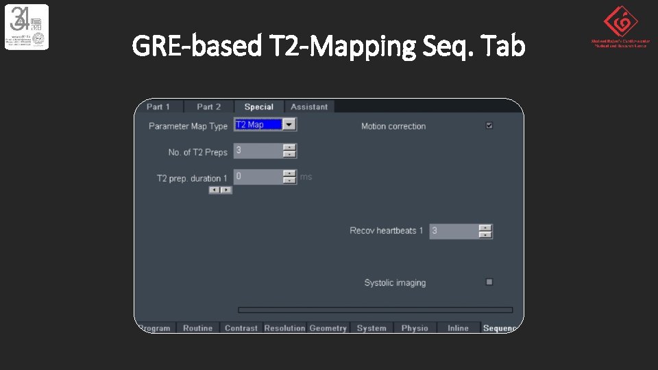 GRE-based T 2 -Mapping Seq. Tab 