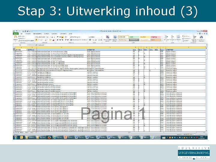 Stap 3: Uitwerking inhoud (3) 