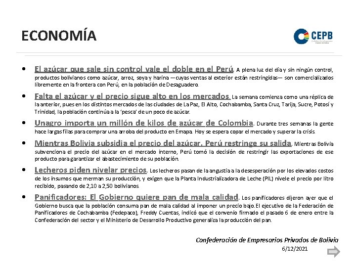 ECONOMÍA • El azúcar que sale sin control vale el doble en el Perú.