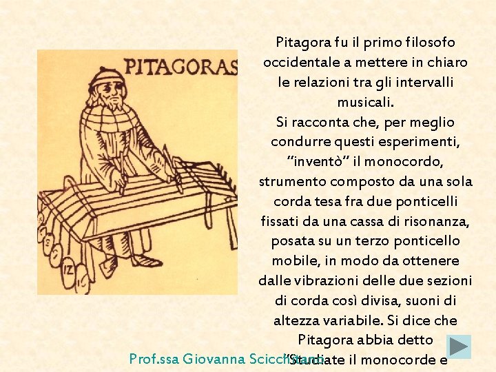Pitagora fu il primo filosofo occidentale a mettere in chiaro le relazioni tra gli Pitagora fu il primo filosofo occidentale a mettere in chiaro le relazioni tra gli