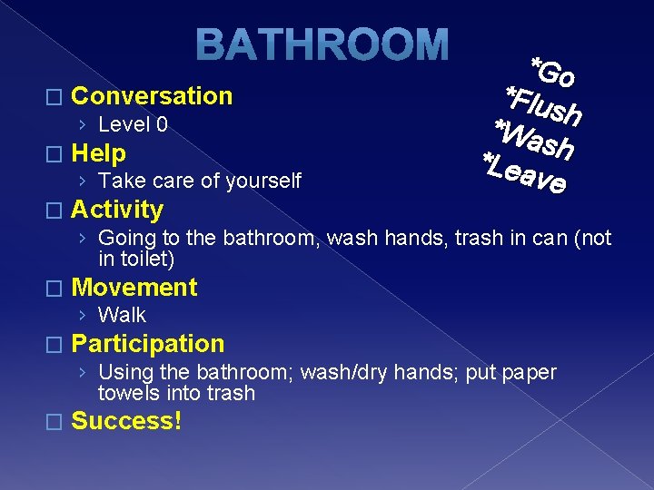 � Conversation › Level 0 � Help › Take care of yourself � Activity