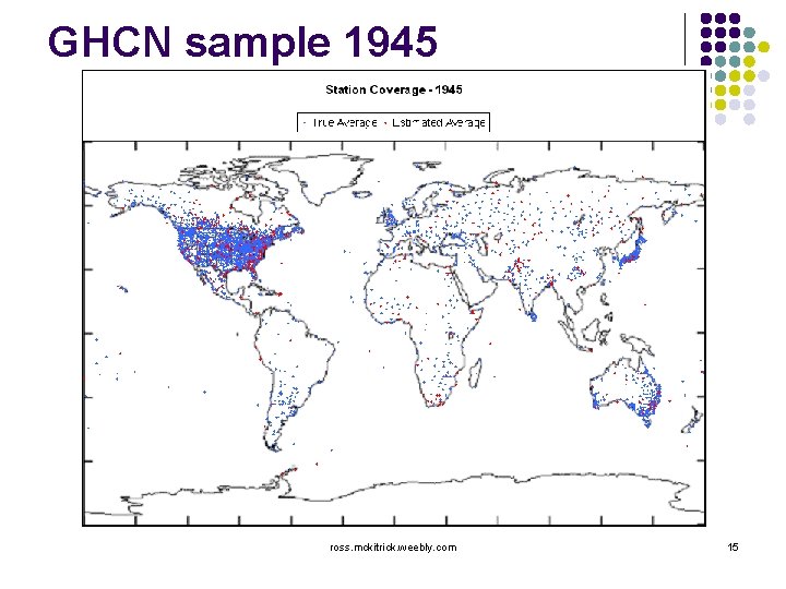 GHCN sample 1945 ross. mckitrick. weebly. com 15 