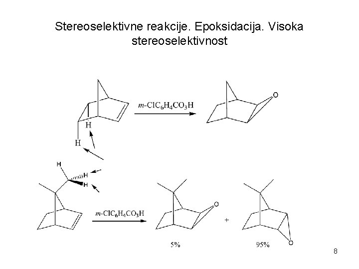 Stereoselektivne reakcije. Epoksidacija. Visoka stereoselektivnost 8 