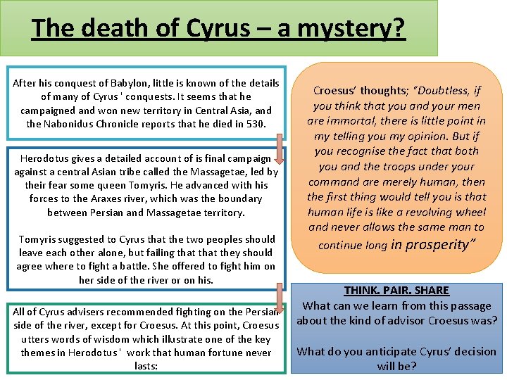 The death of Cyrus – a mystery? After his conquest of Babylon, little is