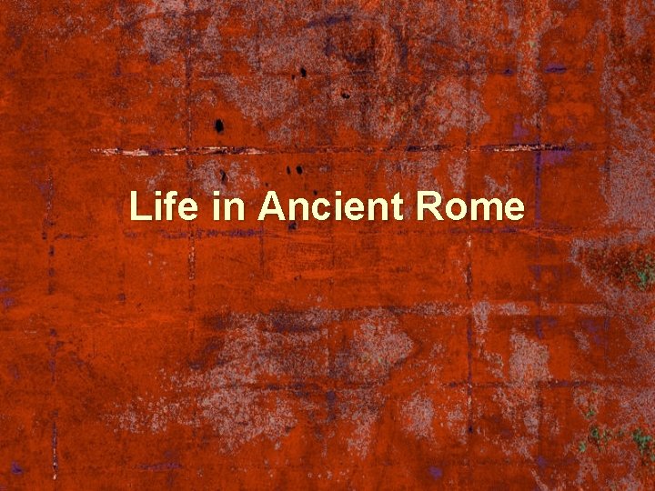 Life in Ancient Rome 