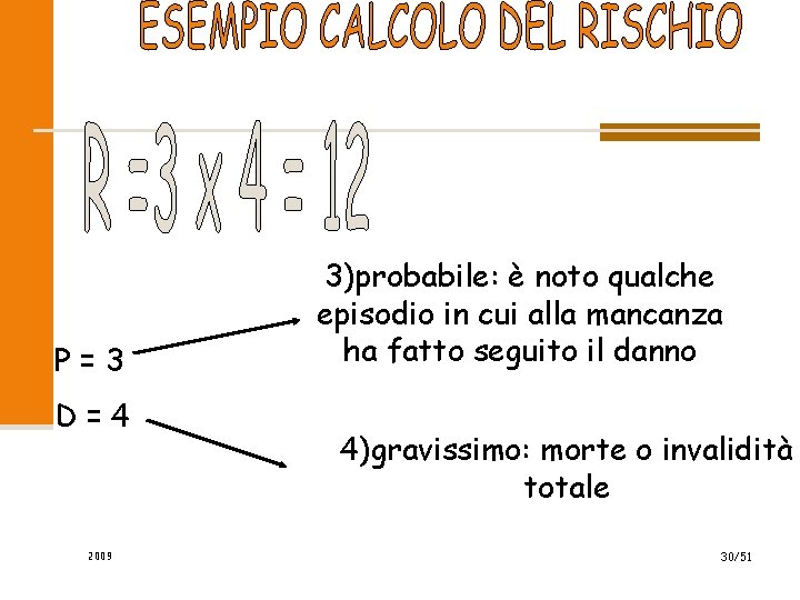 P=3 D=4 2009 3)probabile: è noto qualche episodio in cui alla mancanza ha fatto