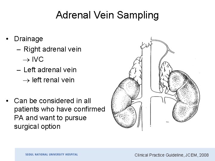 Adrenal Vein Sampling • Drainage – Right adrenal vein IVC – Left adrenal vein
