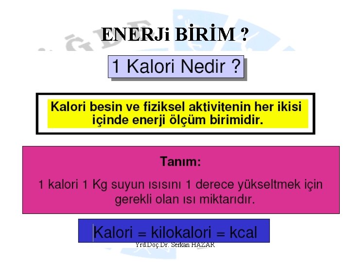 ENERJi BİRİM ? Yrd. Doç. Dr. Serkan HAZAR 