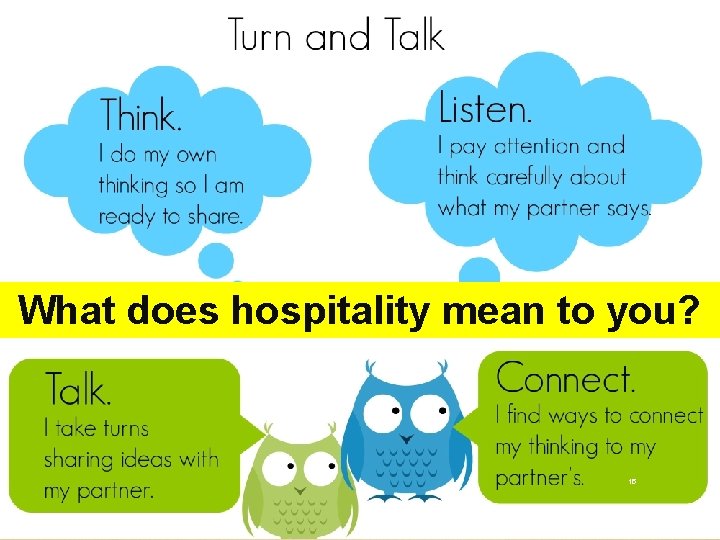 What does hospitality mean to you? 15 
