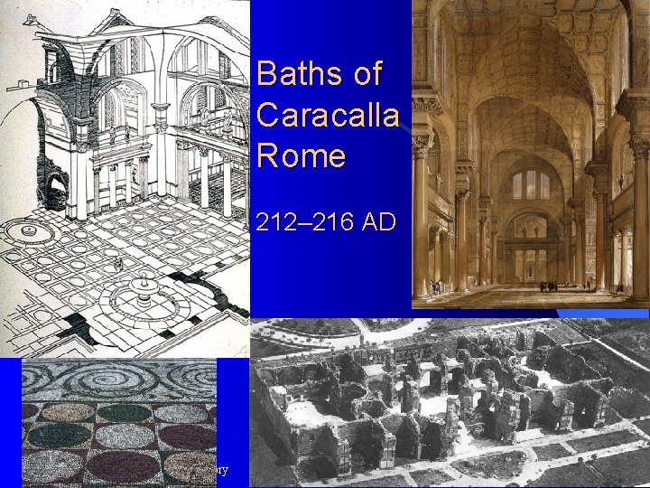 Baths of Caracalla Rome 212– 216 AD Chapter 8+9 Architectural History 16 