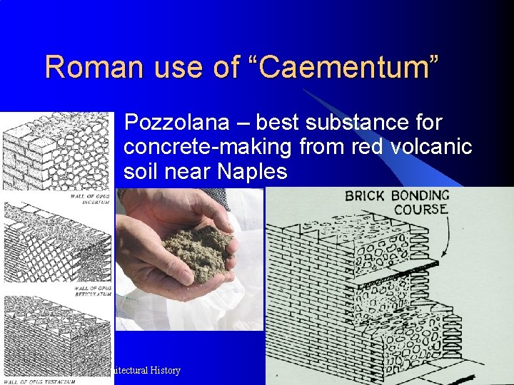 Roman use of “Caementum” Pozzolana – best substance for concrete-making from red volcanic soil