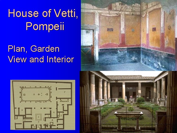 House of Vetti, Pompeii Plan, Garden View and Interior 41 