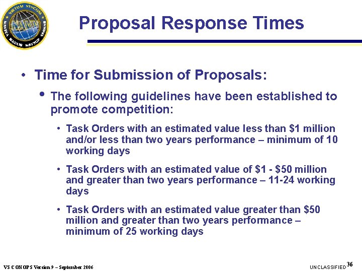 Proposal Response Times • Time for Submission of Proposals: • The following guidelines have Proposal Response Times • Time for Submission of Proposals: • The following guidelines have