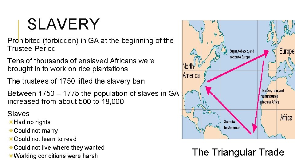 SLAVERY Prohibited (forbidden) in GA at the beginning of the Trustee Period Tens of