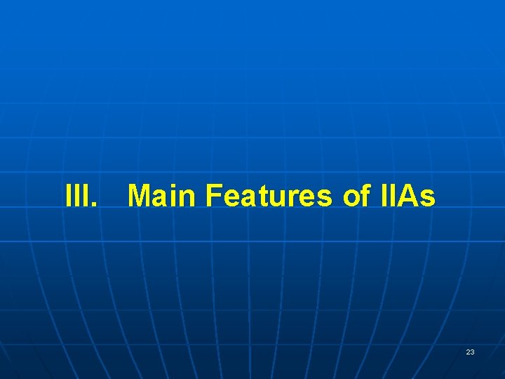 III. Main Features of IIAs 23 