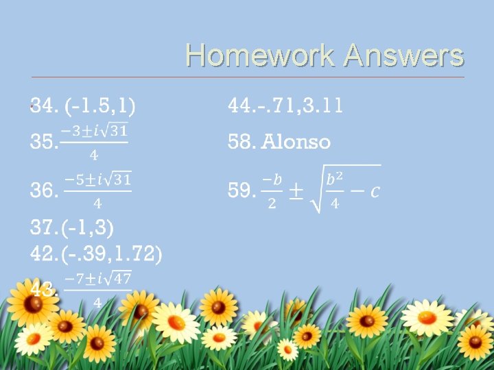 Homework Answers 