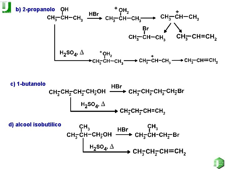 b) 2 -propanolo c) 1 -butanolo d) alcool isobutilico 