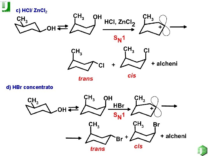 c) HCl/ Zn. Cl 2 d) HBr concentrato 