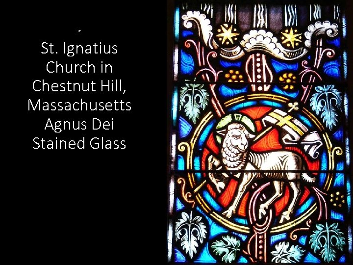 “ St. Ignatius Church in Chestnut Hill, Massachusetts Agnus Dei Stained Glass 33 