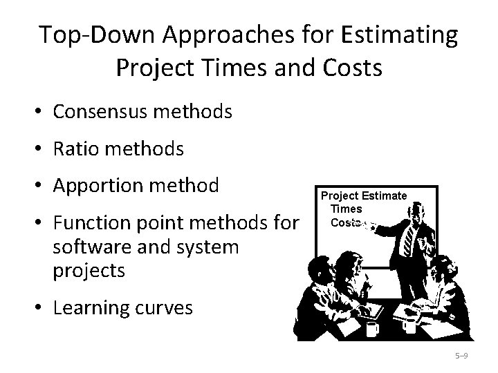 Where We Are Now 5 1 Estimating Projects