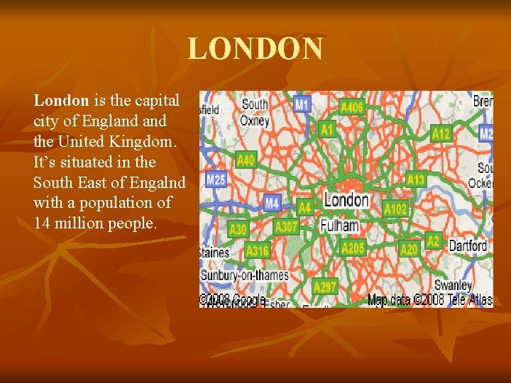 LONDON London is the capital city of England the United Kingdom. It’s situated in