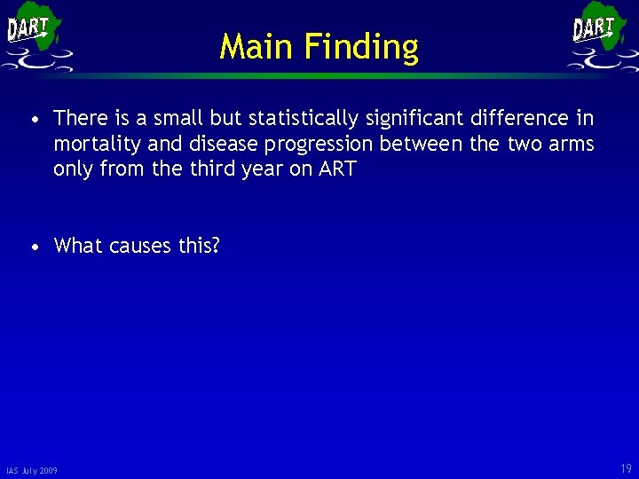 Main Finding • There is a small but statistically significant difference in mortality and