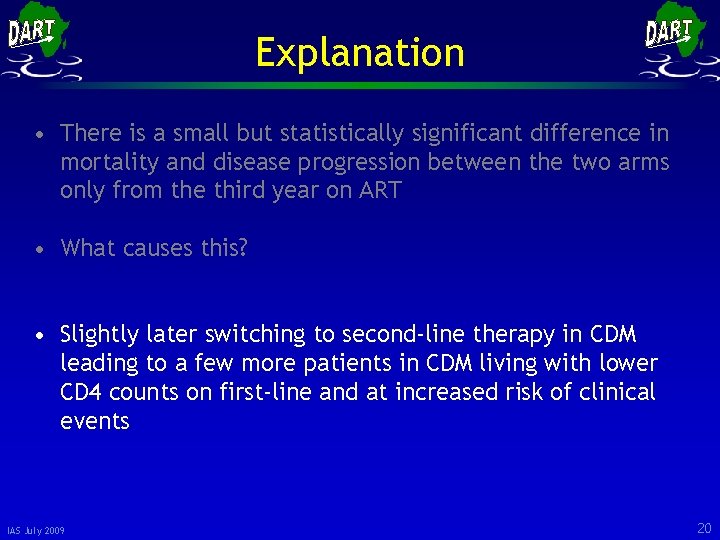 Explanation • There is a small but statistically significant difference in mortality and disease