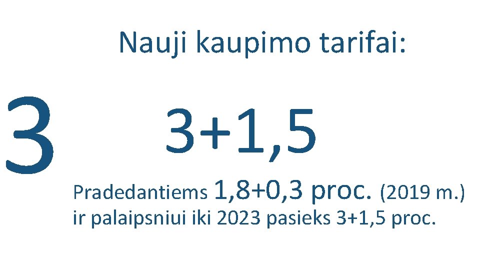 3 Nauji kaupimo tarifai: 3+1, 5 892 € Pradedantiems 1, 8+0, 3 proc. (2019