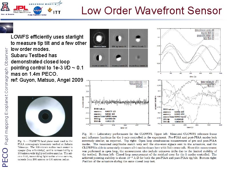 PECO Pupil mapping Exoplanet Coronagraph Observer Univ. of Arizona Ames Research Center Low Order