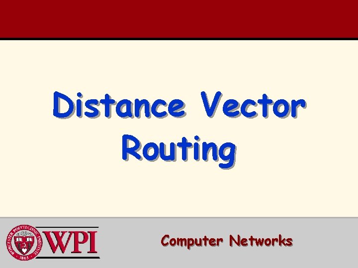Distance Vector Routing Computer Networks 