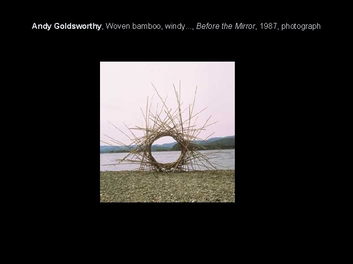Andy Goldsworthy, Woven bamboo, windy. . . , Before the Mirror, 1987, photograph 