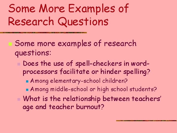 FDN 5000 Research Methods Research Questions and Hypotheses
