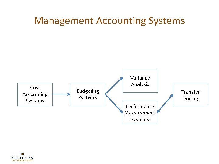 Management Accounting Systems Cost Accounting Systems Budgeting Systems Variance Analysis Transfer Pricing Performance Measurement