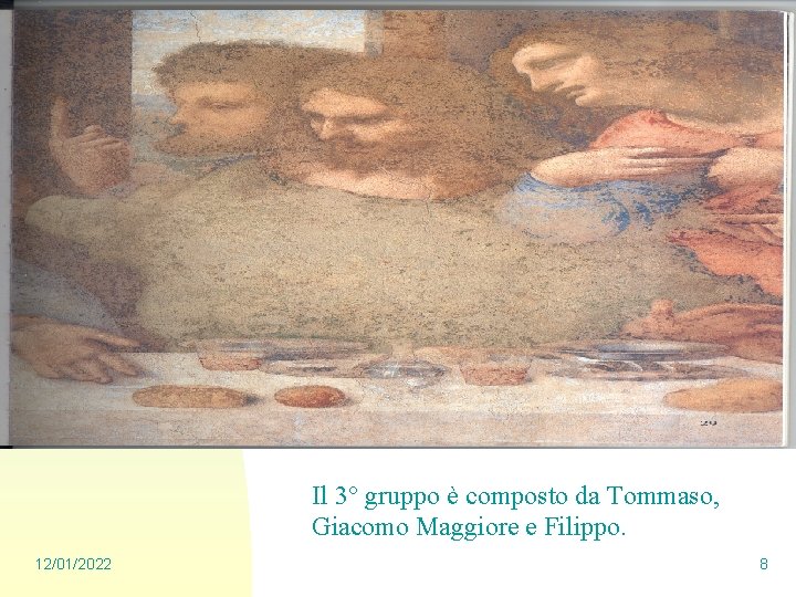 . Il 3° gruppo è composto da Tommaso, Giacomo Maggiore e Filippo. 12/01/2022 8